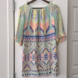 Shoshanna Watercolor 3/4 Sleeve Dress